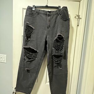 Distressed Black Jeans